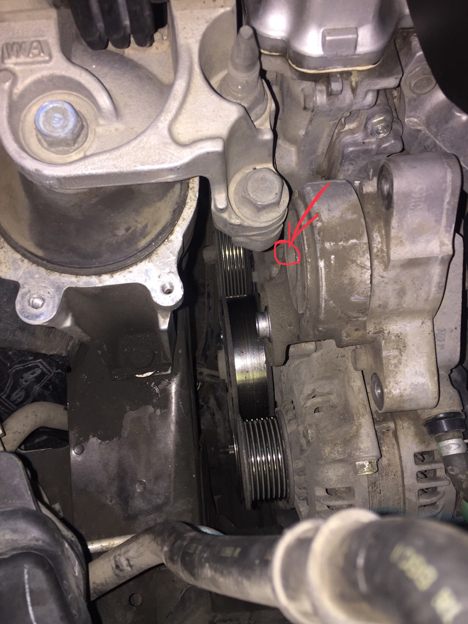 Убиваем треск под капотом. Замена натяжителя. - Honda Accord (7G), 2,4 л, 2003 г