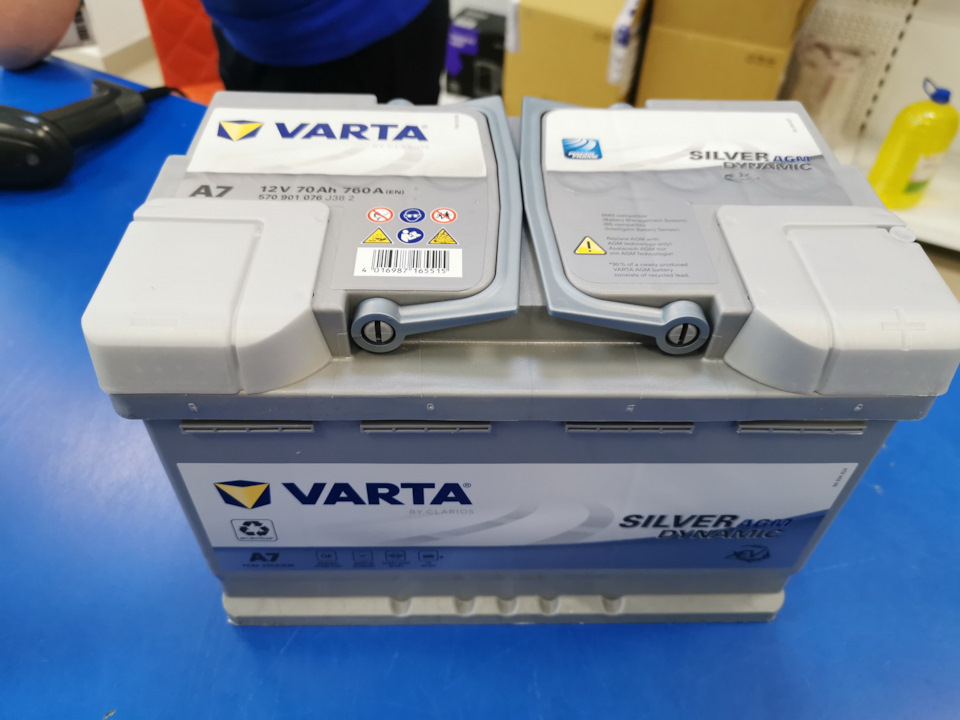 Новый автомобильный аккумулятор Varta A7/E39 Silver Dynamic AGM