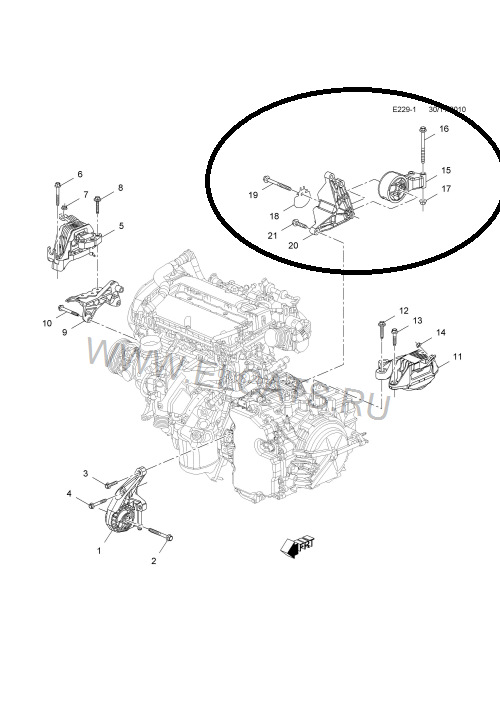 Нижня опора АКПП 1,6 турюо с ЭУР — Opel Astra J, 1,6 л, 2010 года ...