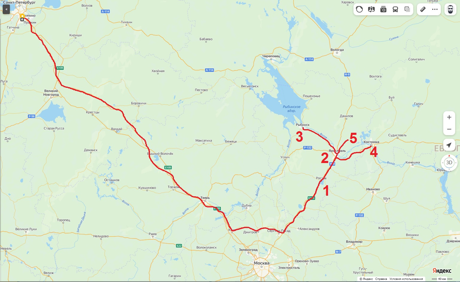 Карта москва ярославль автомобильных дорог