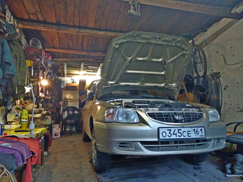 Замена подшипника насоса ГУРа Акцент — Hyundai Accent (2G), 1,5 л, 2005 ...