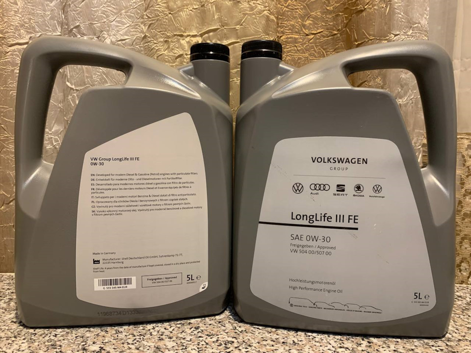 Масло моторное VAG Longlife III FE 0W30 на Skoda Kodiaq (1G), Skoda ...