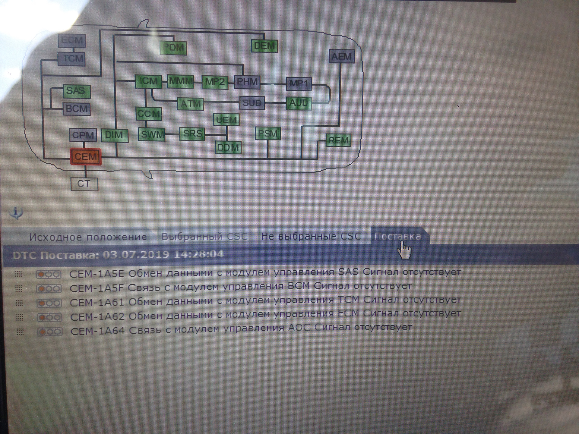 ecm 3502 вольво ошибка