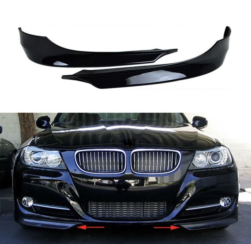 Клыки на передний бампер LCI — BMW 3 series (E90), 3 л, 2009 года ...