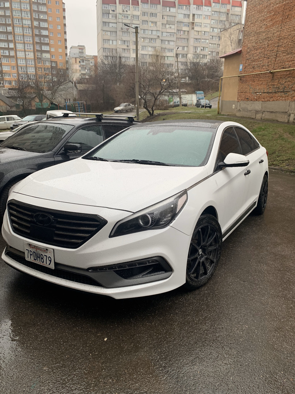 Белый перламутр с черным глянцем. — Hyundai Sonata VII (LF), 2 л, 2015 года  | тюнинг | DRIVE2