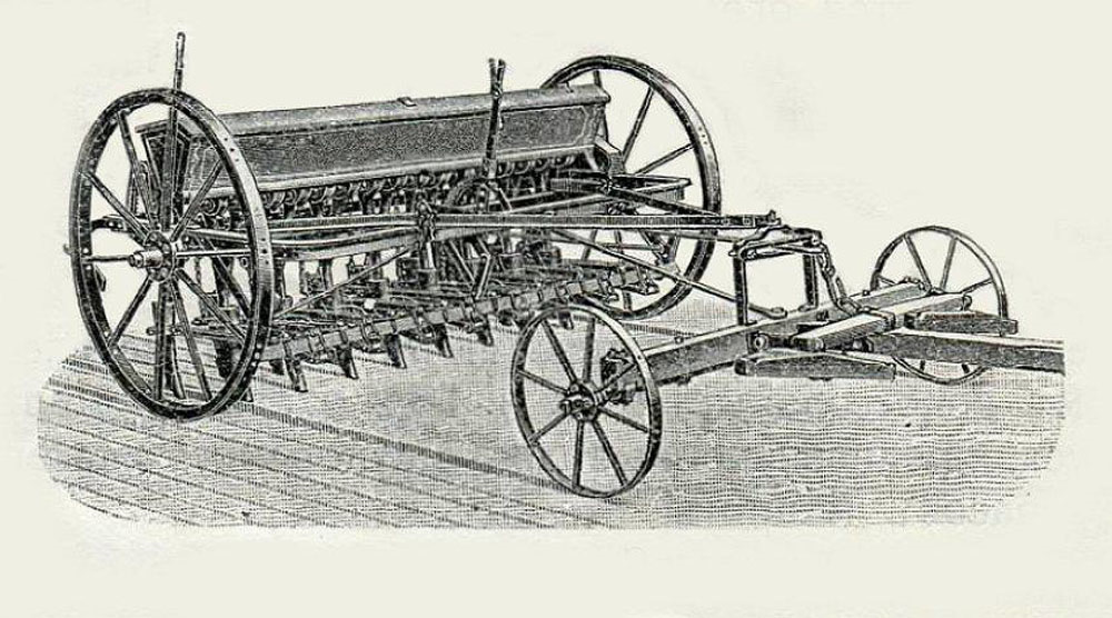 Устройства 18 века. Молотилки, жатки в России 19 век. Сеялка 19 века. Молотилка Терентьева. Сеялка на конной тяге 18 век.
