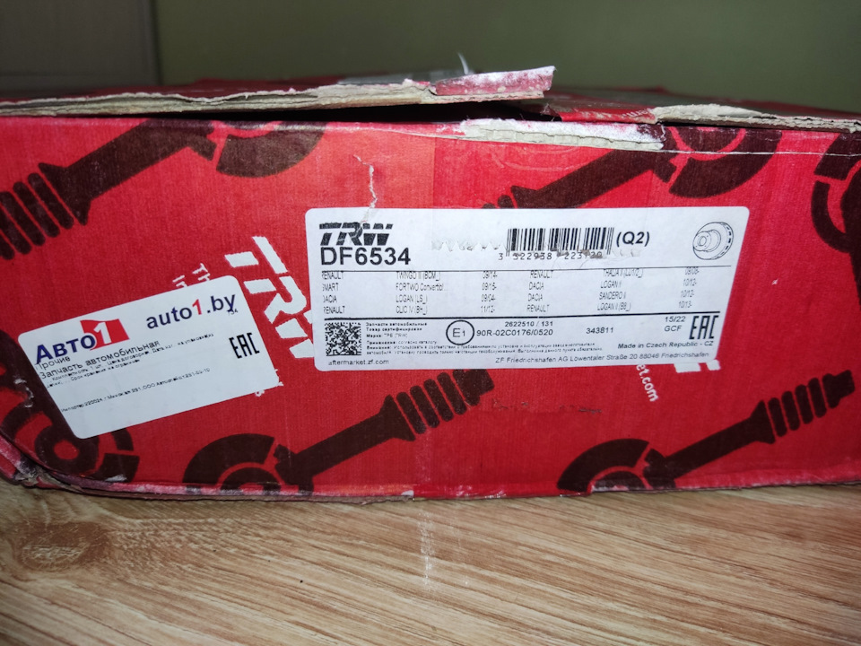 DF6534 Тормозной диск для RENAULT, DACIA, SMART TRW | Запчасти на DRIVE2
