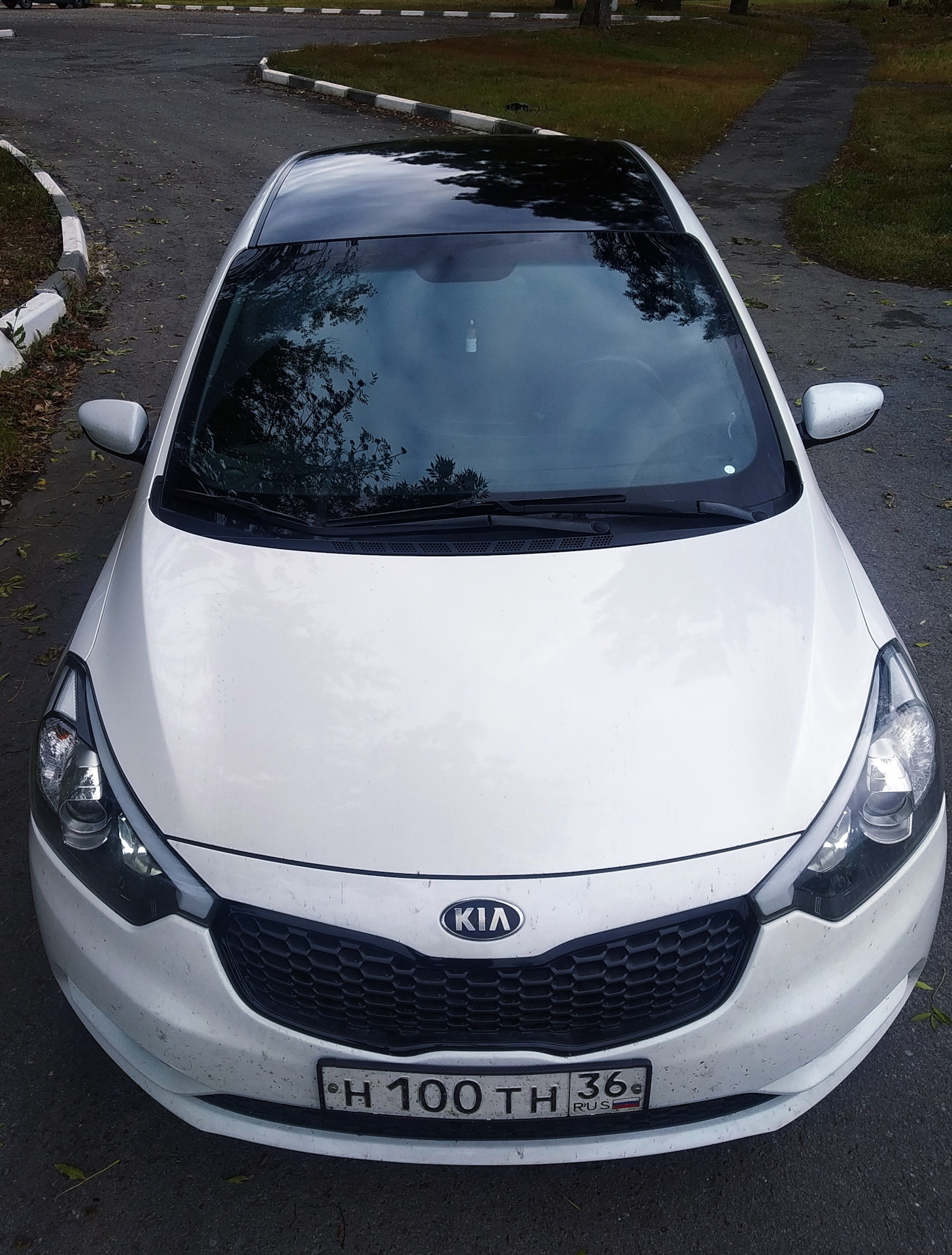 Kia Cerato 2012 белая с черной крышей