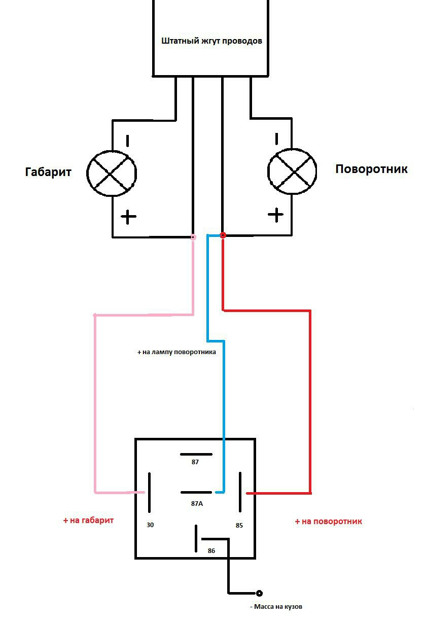 Провода поворот схема. Схема подключения поворотов и габаритов на одну лампу. Схема поворотников vr1. Схема подключения поворотов на Volkswagen. Схема поворотников своими руками.