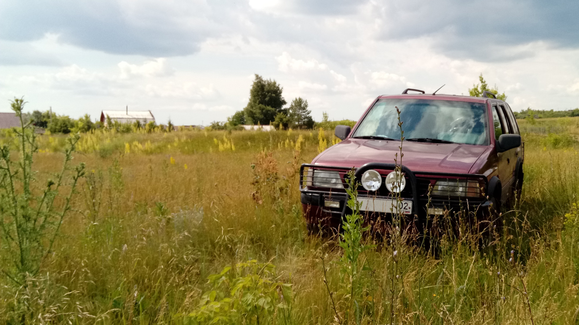 Opel Frontera A 2.4 бензиновый 1993 | Вишневый металлик на DRIVE2