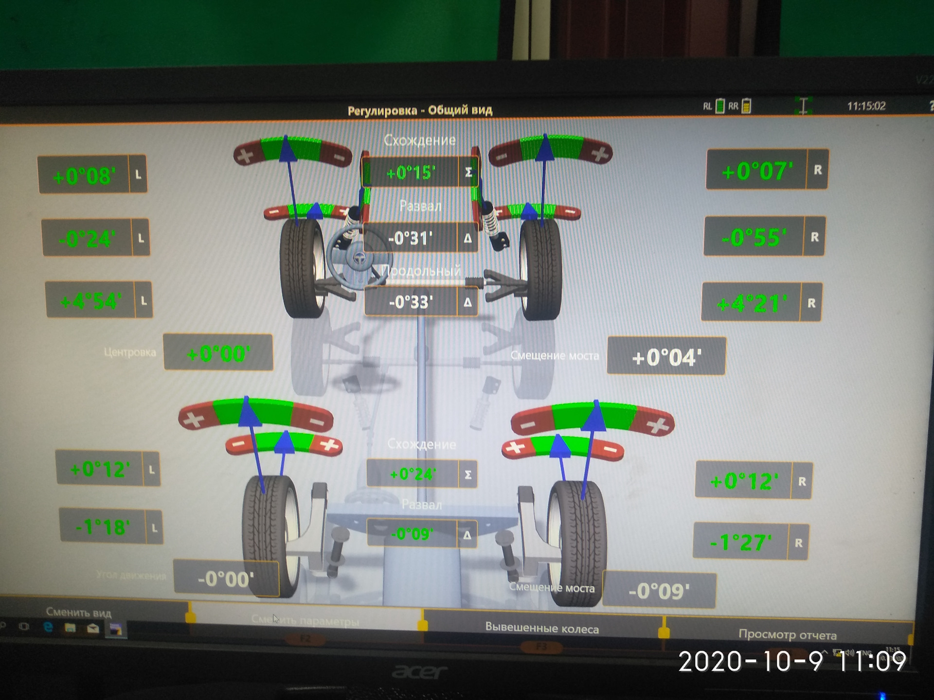 Регулировка углов установки колес фото