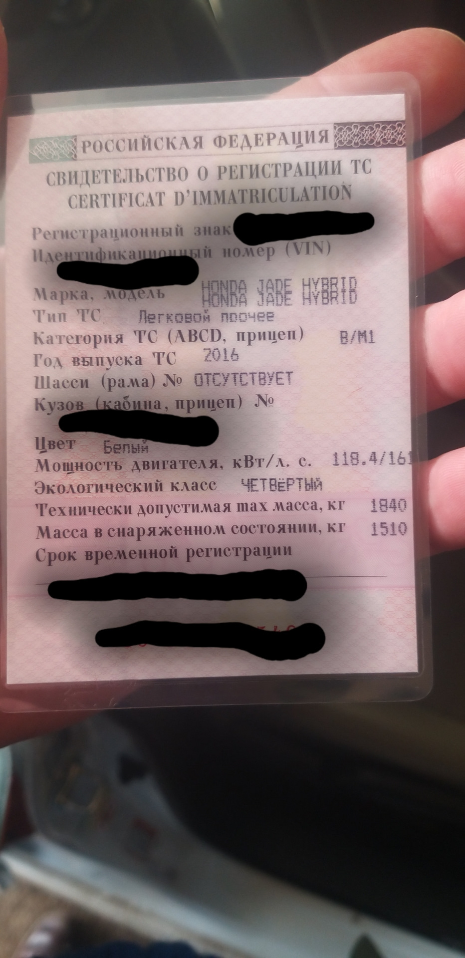 Постановка на учет, страхование, прохождение технического осмотра. — Honda  Jade, 1,5 л, 2016 года | налоги и пошлины | DRIVE2