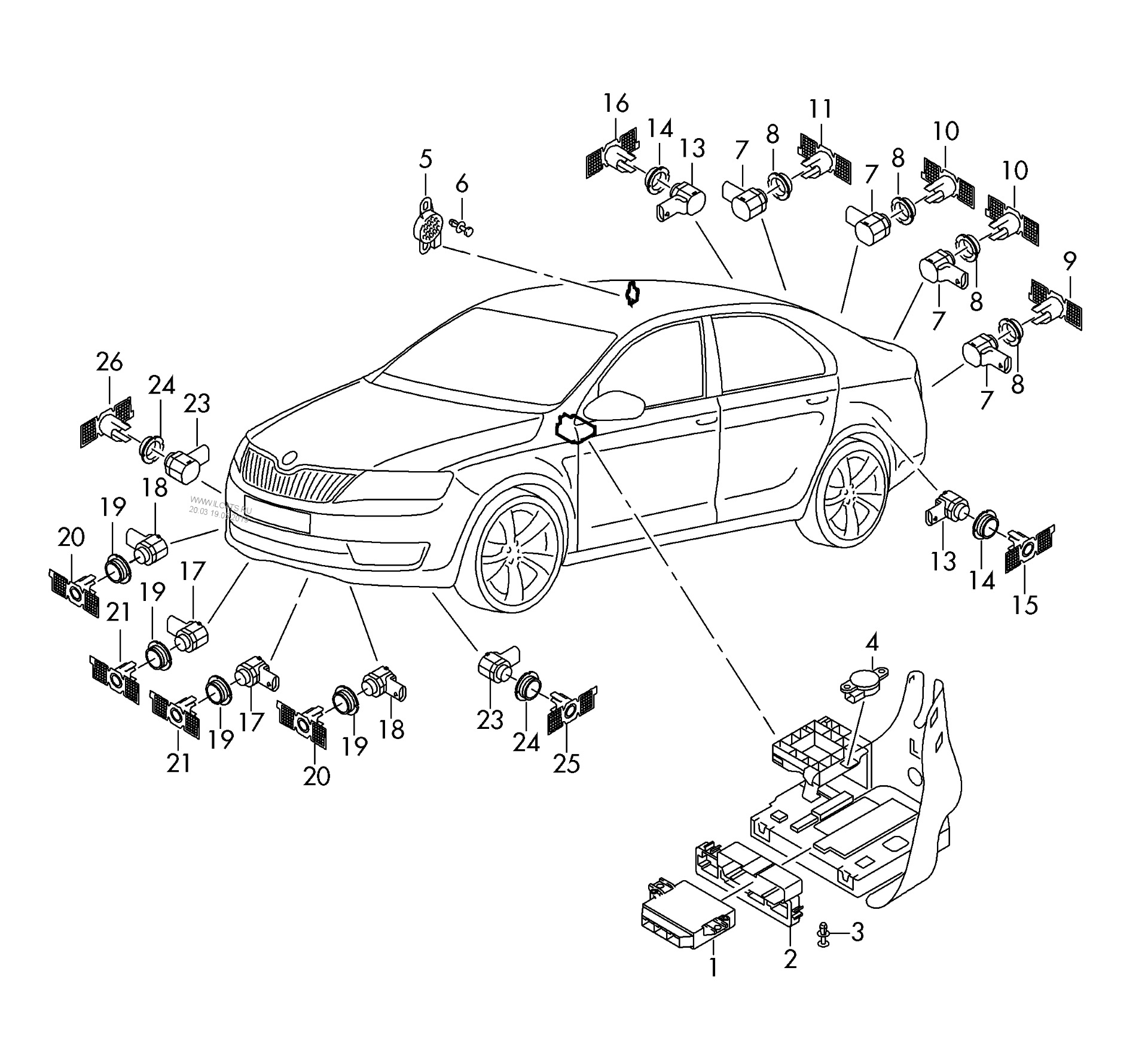 Парктроник (PDC). Парктроник (PDC) с системой помощи при парковке (Park  Assist). — Skoda Octavia A7 Mk3, 1,8 л, 2014 года | просто так | DRIVE2