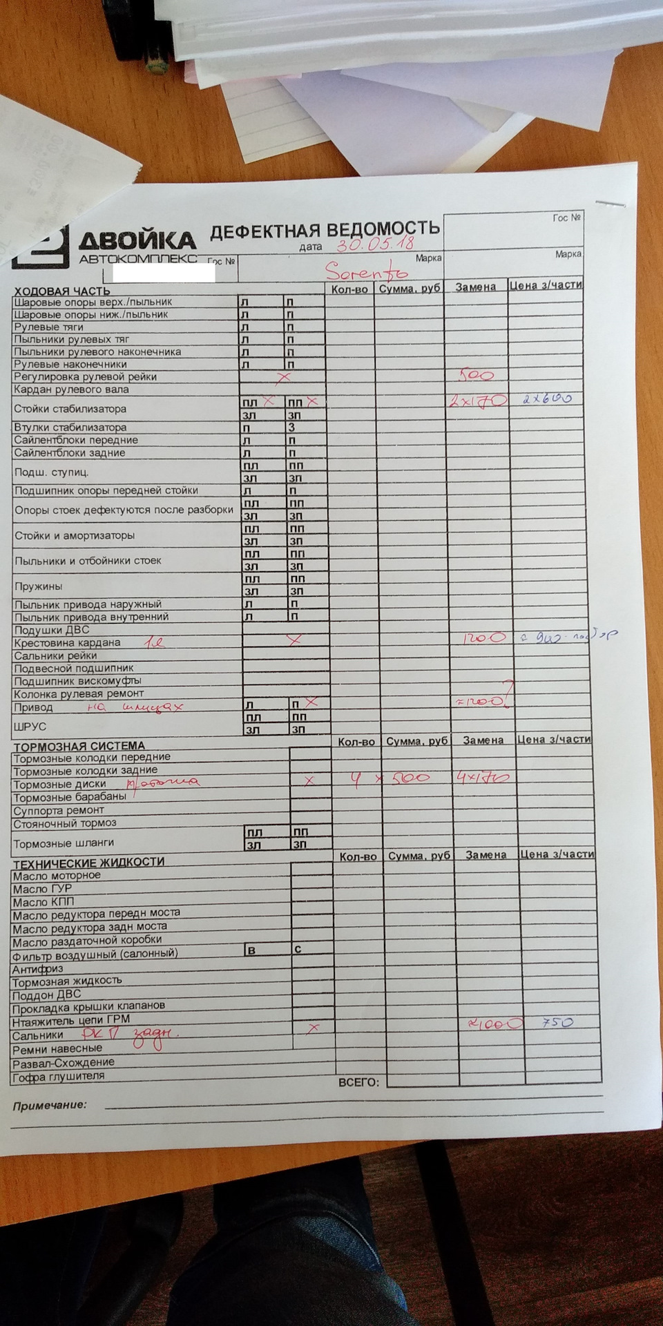 Диагностика ходовки — KIA Sorento (1G), 3,5 л, 2005 года | визит на ...