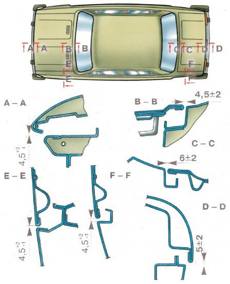 Схема кузова ваз 2101