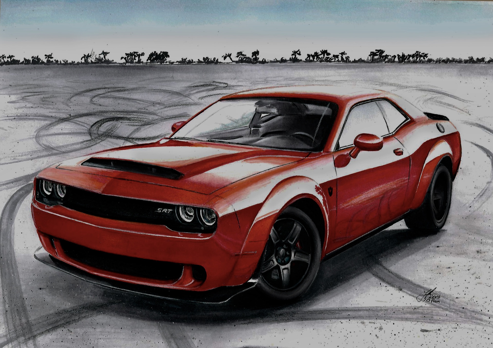 Рисунок dodge challenger