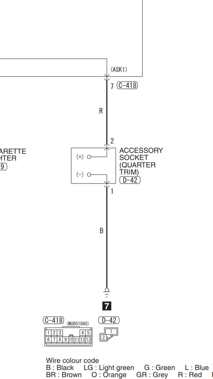 Розетка в багажник. — Mitsubishi Outlander (3G), 2,4 л, 2014 года ...