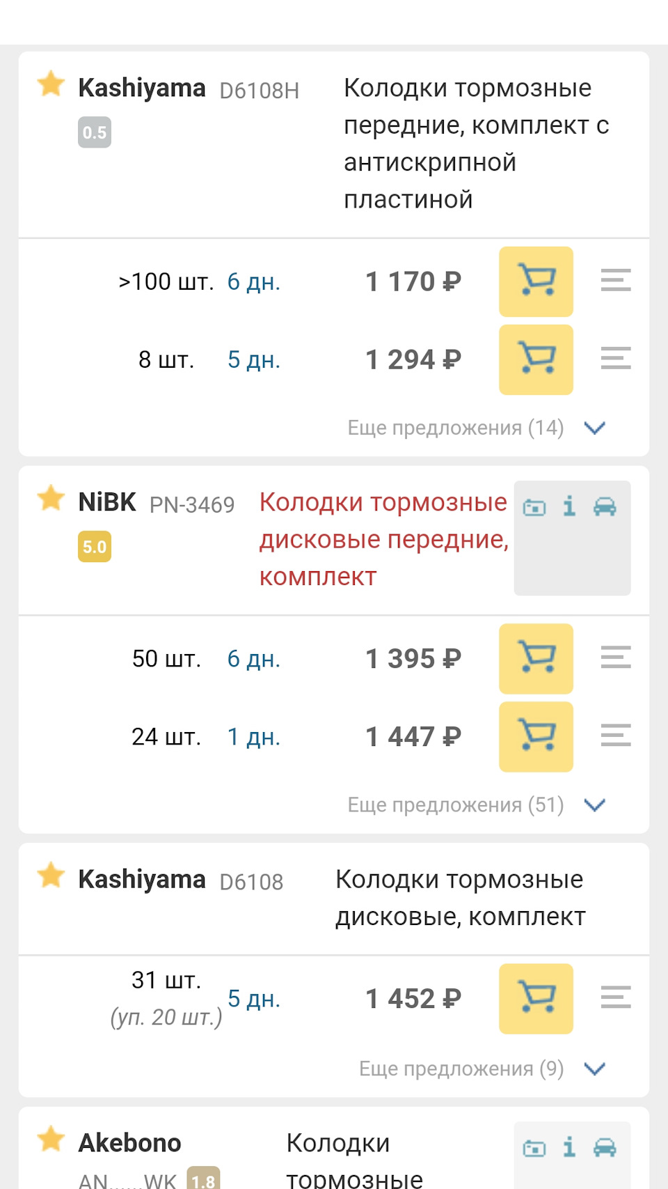 D6108H Колодки тормозные передние Mitsubishi Lancer, Galant, Outlander ...