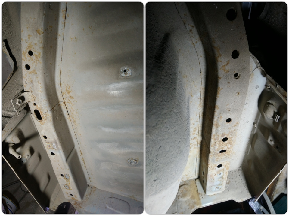 Состояние задних карманов за арками, до работ… — Nissan Primera Wagon (W11)