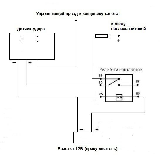 Подключаем датчик удара. Подключаем датчик удара