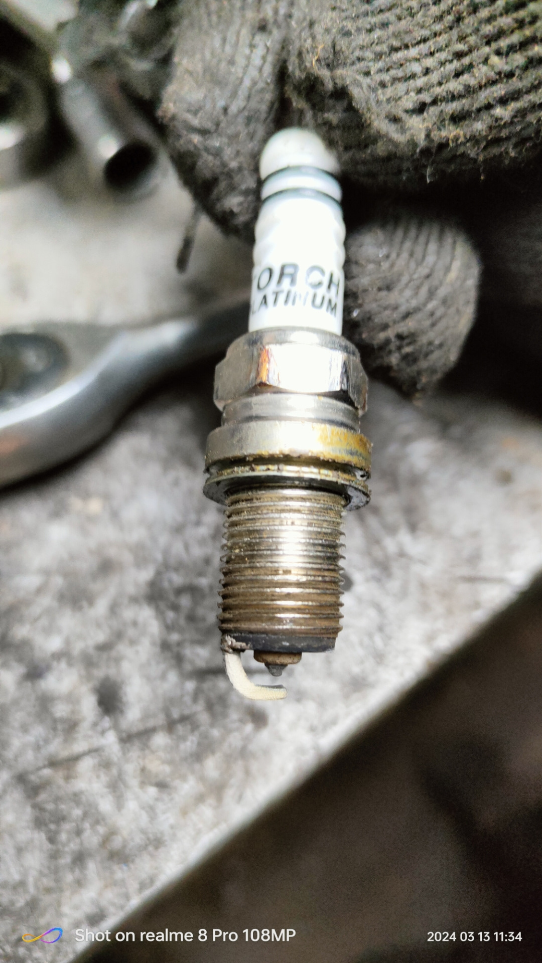 Свечи Torch platinum+u K7RPU пробег 30 000 — Volkswagen Passat B6, 1,8 ...
