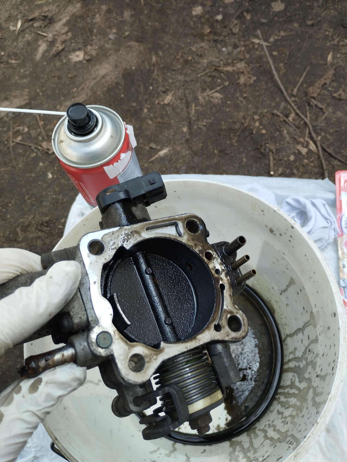 Высокие обороты на ХХ. Грязный дроссель. — Hyundai Santa Fe (1G), 2,4 л ...