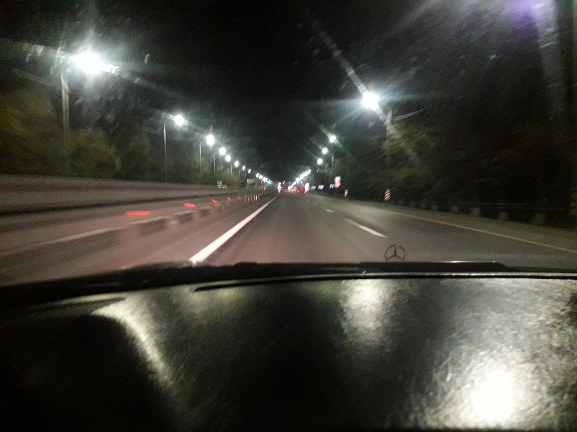 Ночная дорога с трассы Дербент