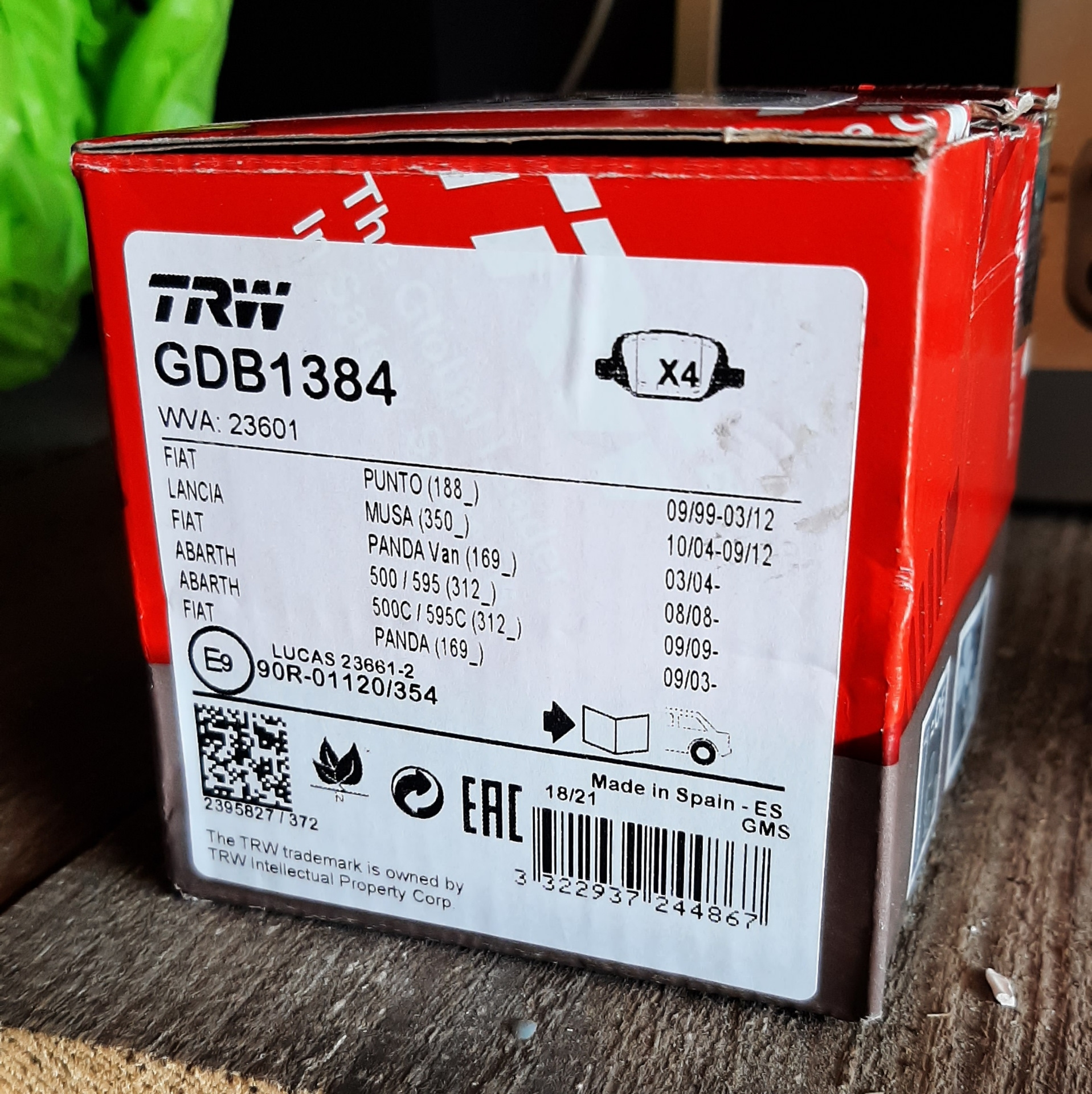 27. Задние тормозные колодки TRW GDB1384. "Визг" сзади справа. — Lada ...
