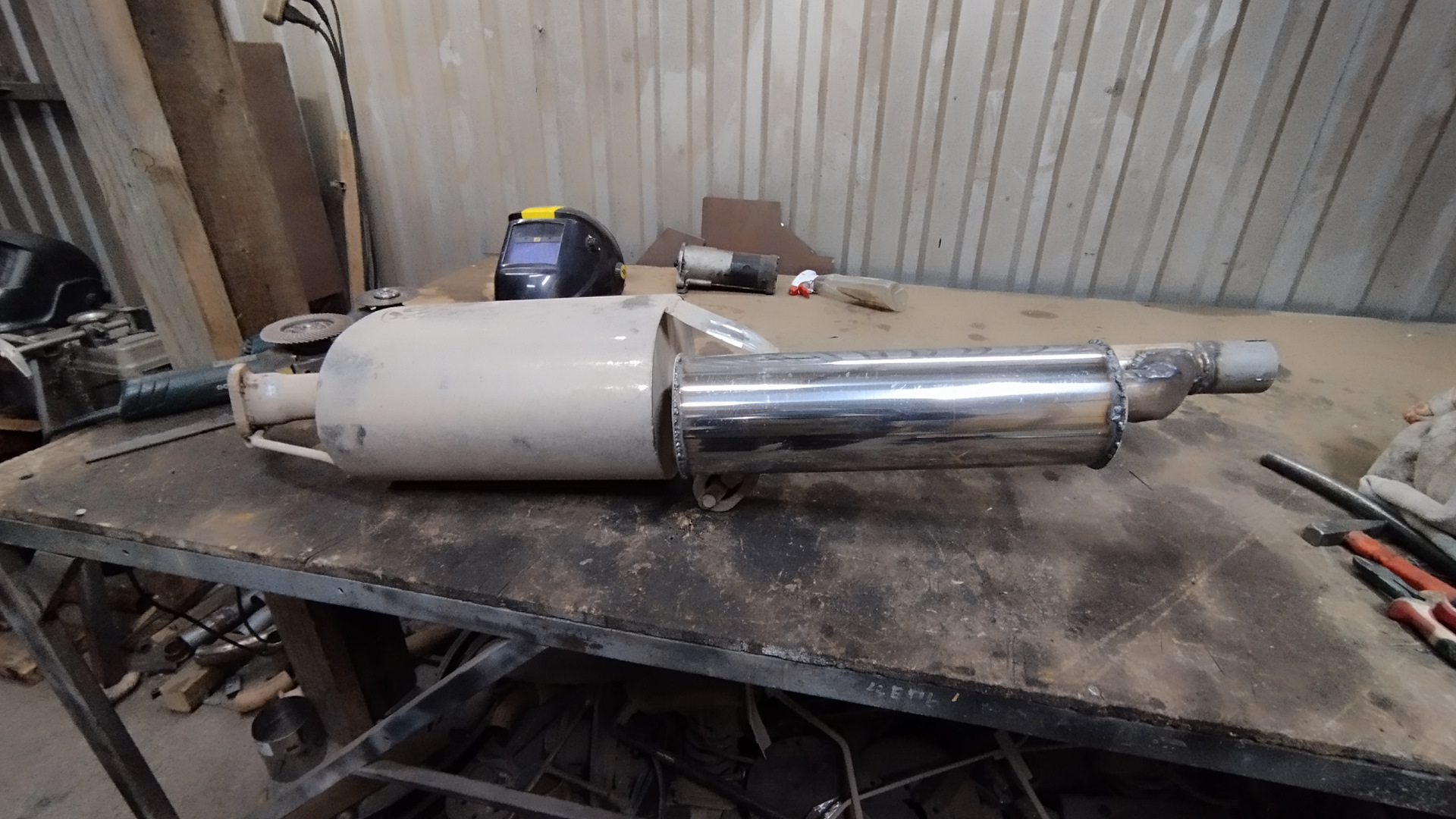 Тюнинг трассы выхлопа. Доработка банки прямотока Fox, установка ...