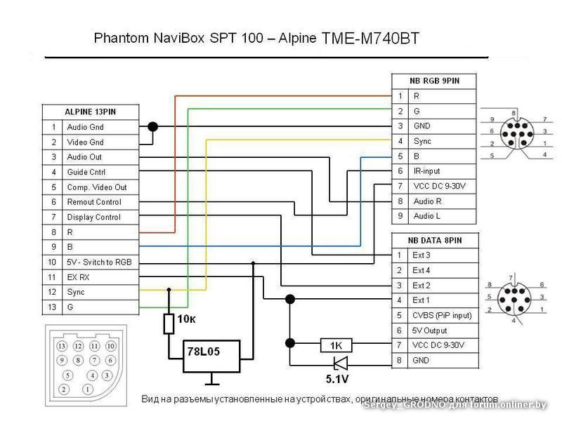 Alpine tme m780 схема подключения