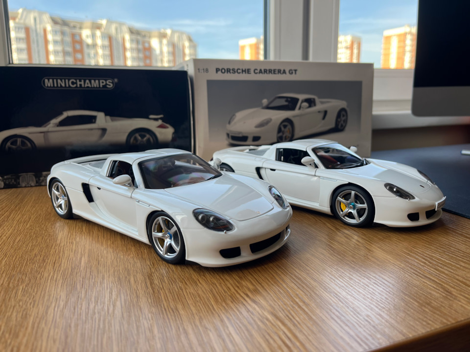Porsche Carrera GT 1:18 производителей Autoart и Minichamps, найти