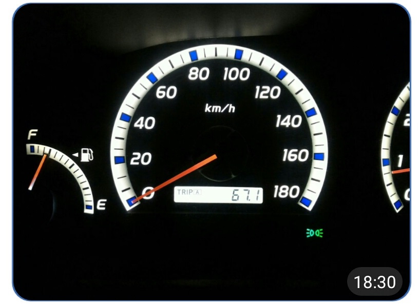 первый рубеж, пробег за день и расход от пробки — Toyota Corona Premio (T210)