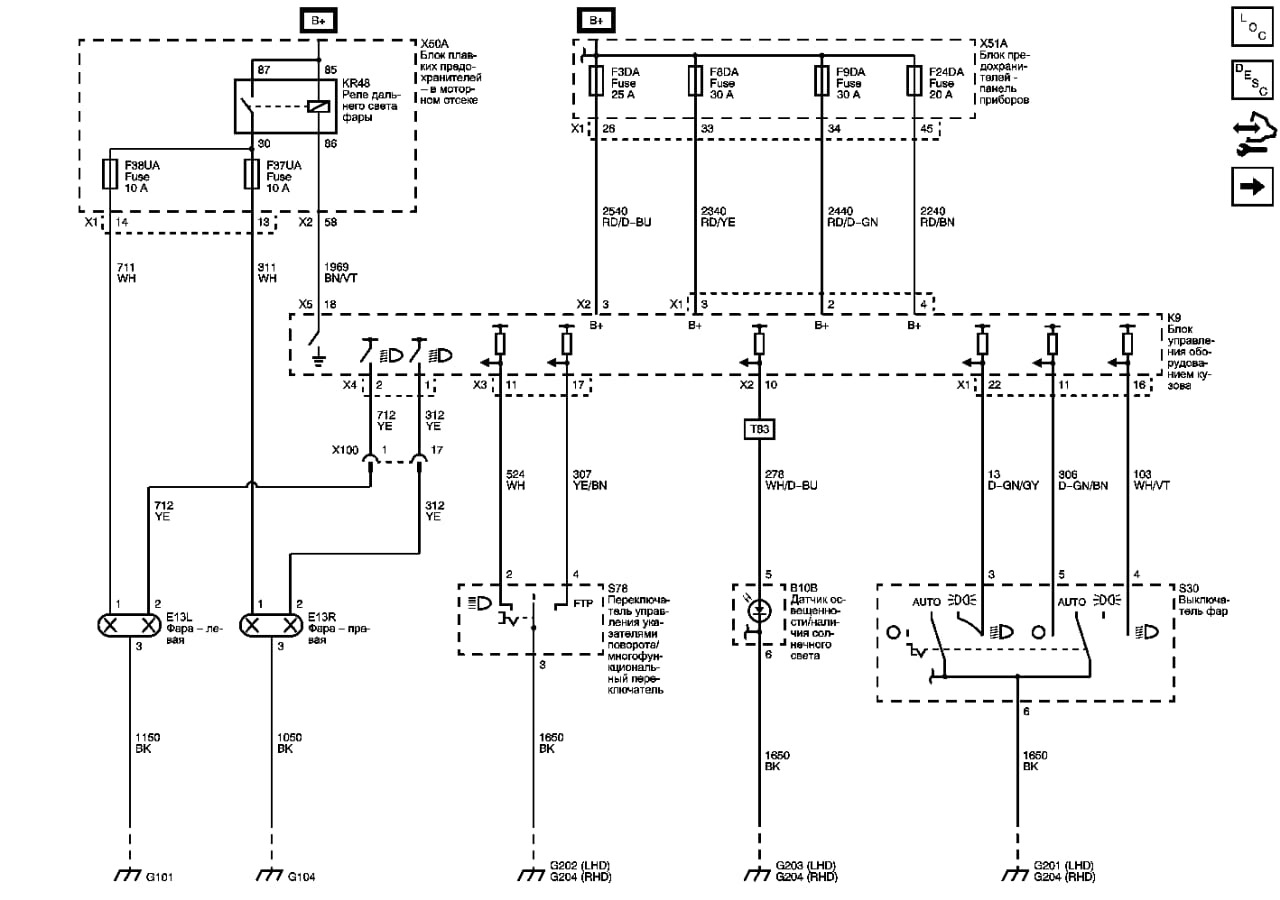 Электрическая схема блока предохранителей шевроле круз