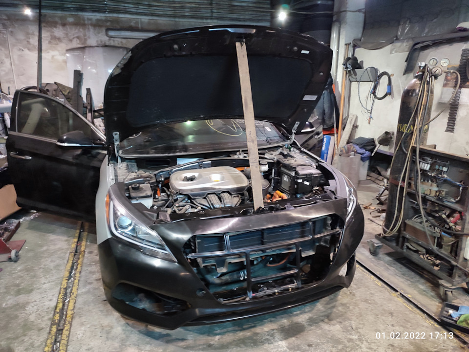Окончание рихтовочных работ — Hyundai Sonata Hybrid, 2 л, 2016 года ...