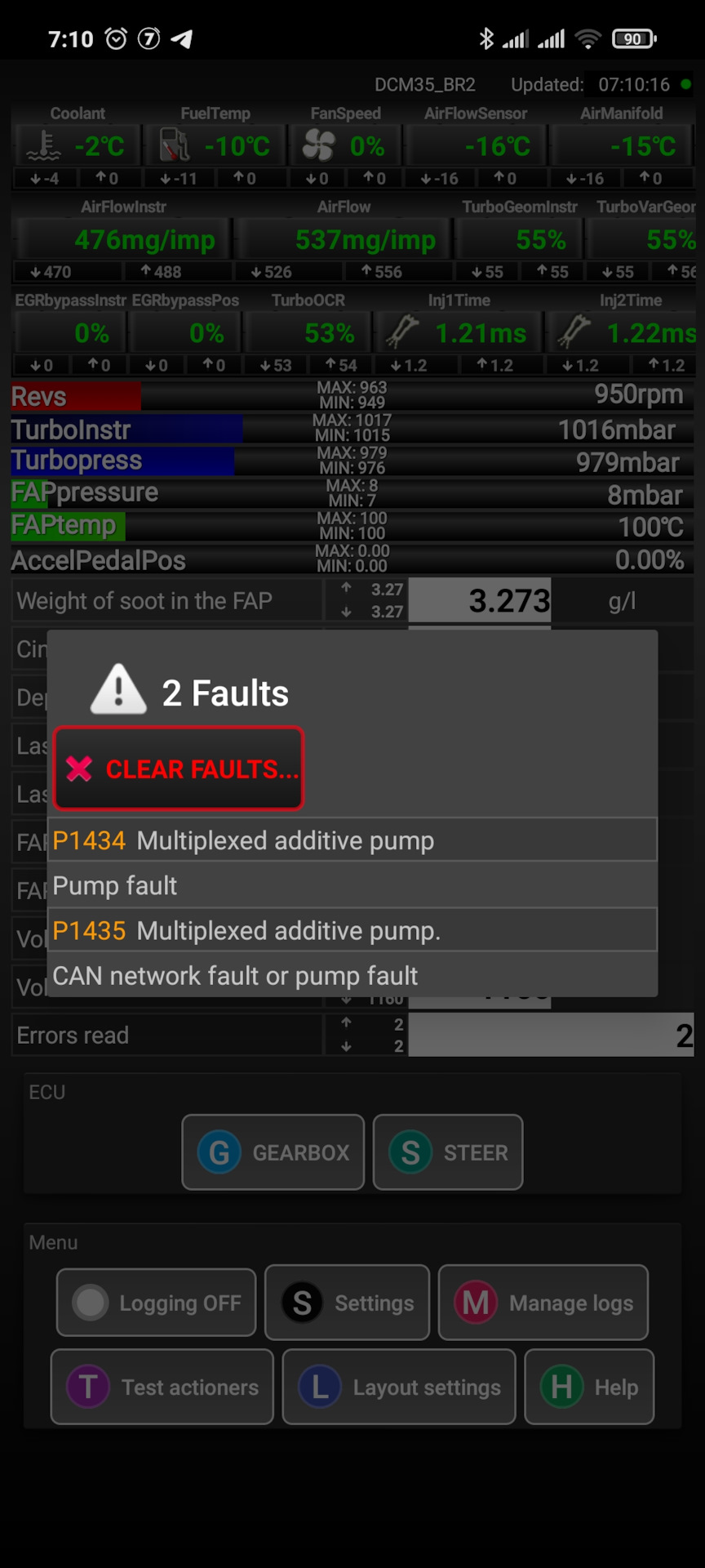 Помилка P1434 P1435 multiplexed additive pump pump fault — Peugeot 308