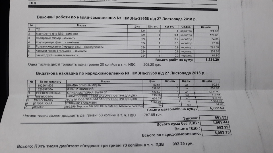 Счет фактура — Nissan Juke (1G)