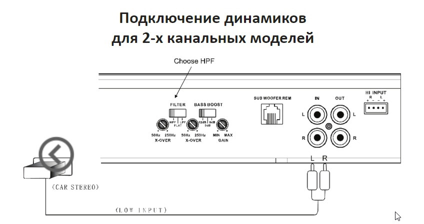 Мостовая схема подключения усилителя