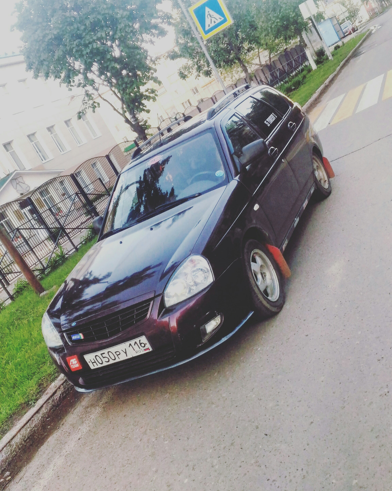 Губа переднего бампера Samurai — Lada Приора универсал, 1,6 л, 2011 ...