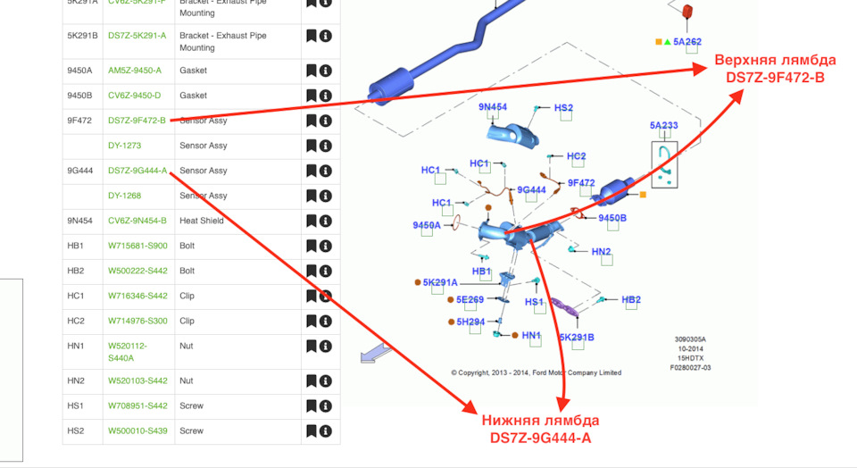 Запчасти на фото: W500010S439, DS7Z9G444A, DS7Z9F472B, W520103S442, BRACKET. Фото в бортжурнале Ford Fusion (2G)