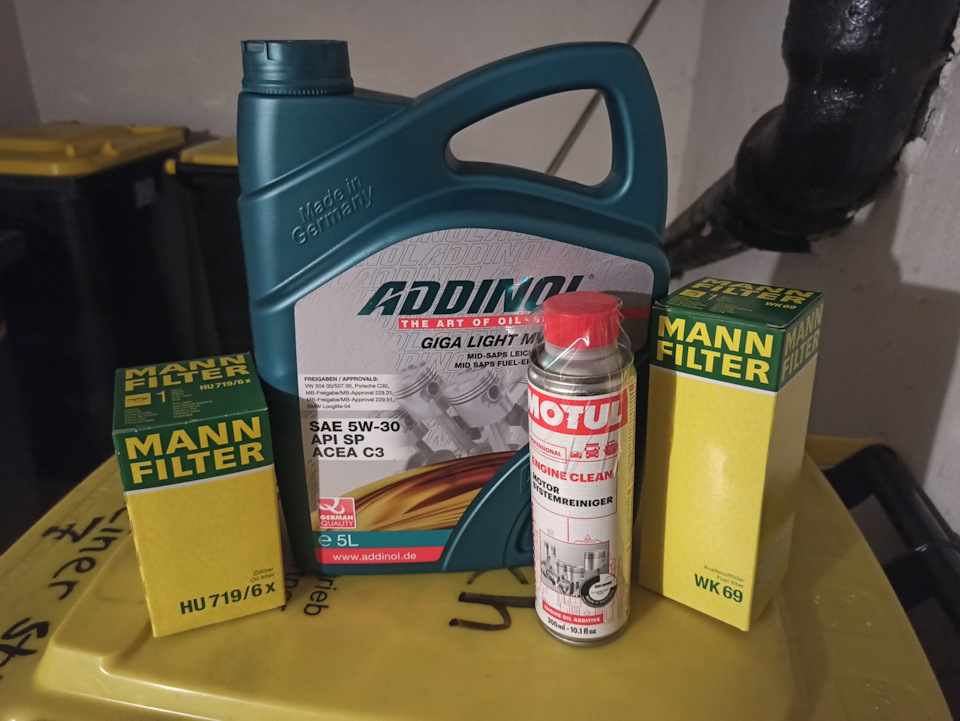 Замена масла Addinol, топливный фильтр Mann и промывка двигателя Motul ...