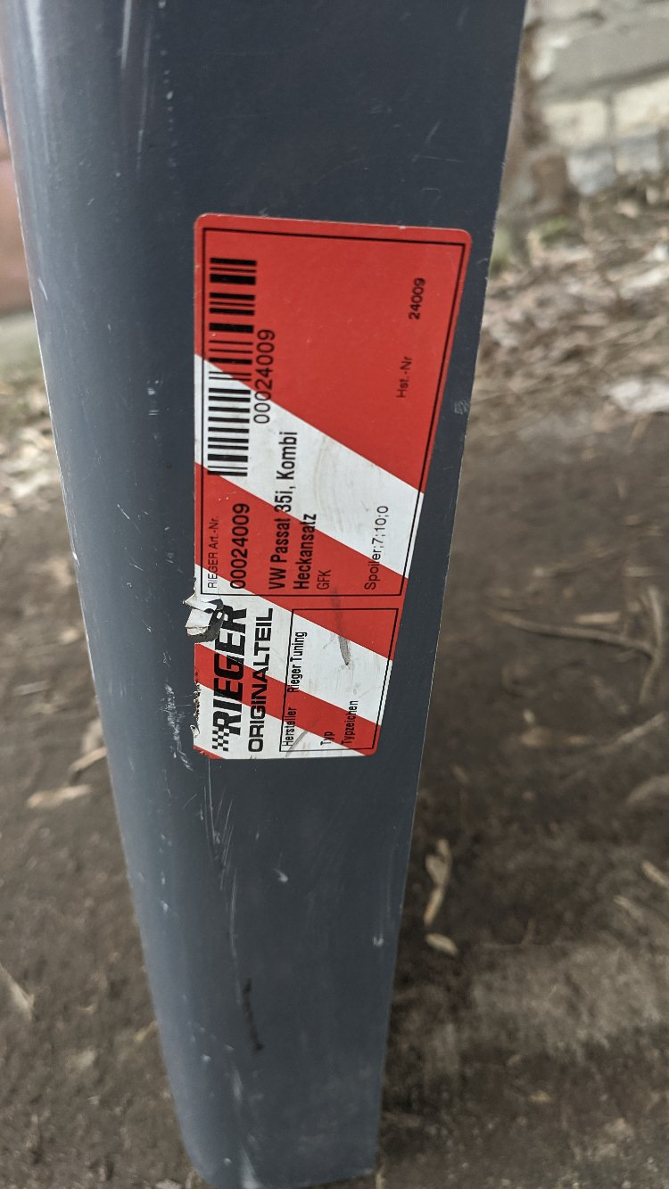 [2] Бампер RIEGER! Дубль 2! — Volkswagen Passat B3, 1,6 л, 1989 года ...