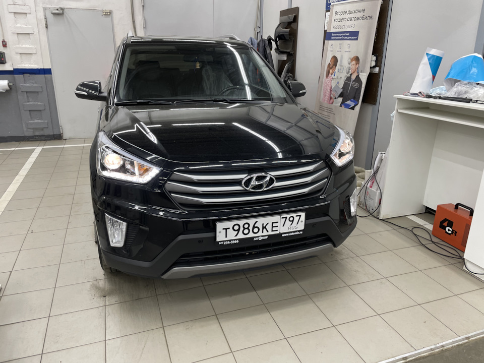 Замена модулей ПТФ Хендай Крета (Hyundai Creta) на светодиодные MTF - Установка 