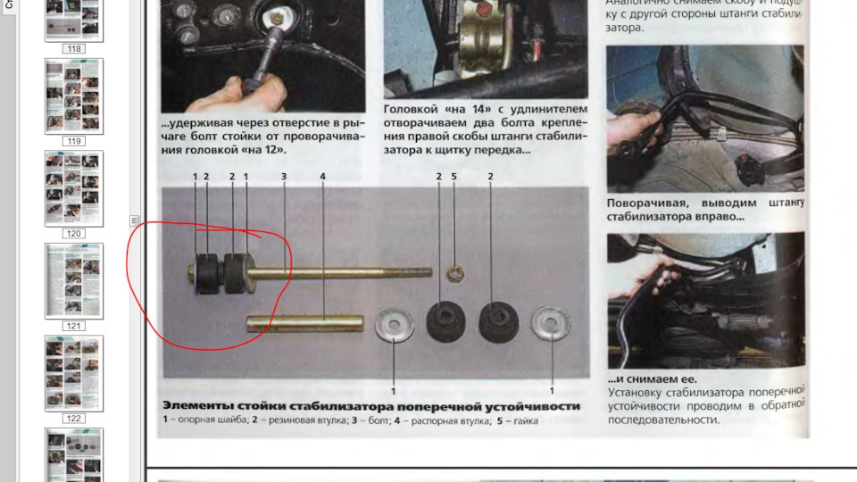 Замена резиновых втулок стоек стабилизатора поперечной устойчивости ...