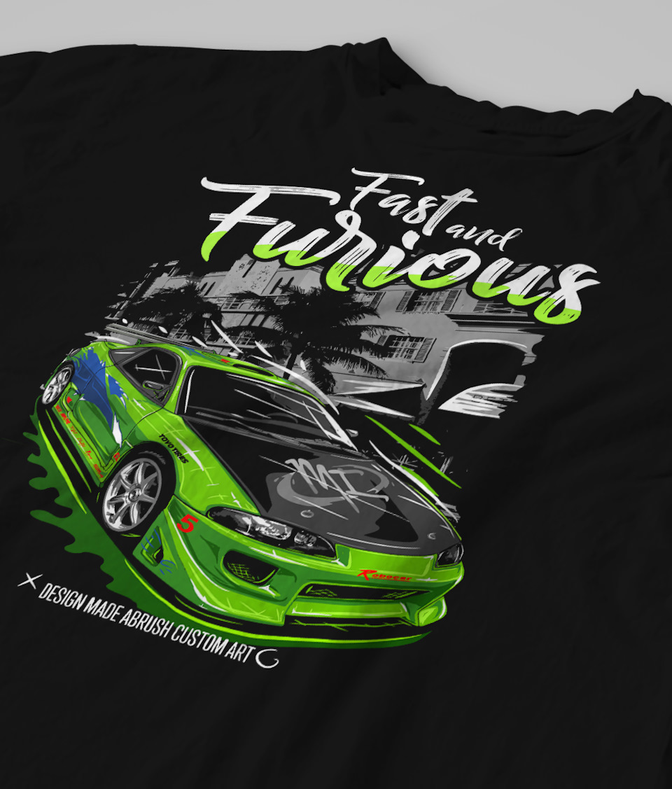 Футболка с принтом Mitsubishi Eclipse Форсаж — DRIVE2