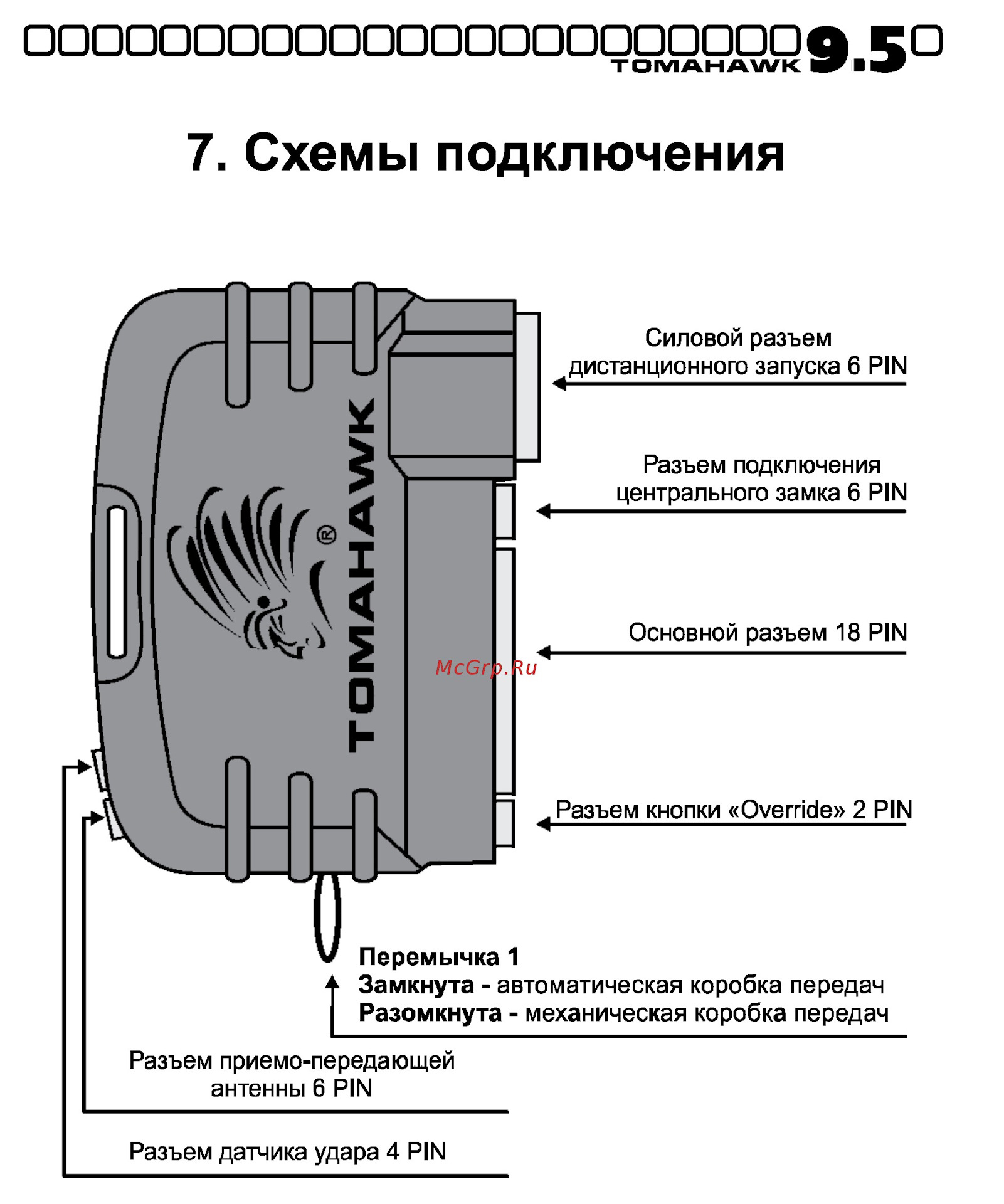 Схема подключения томагавк х3