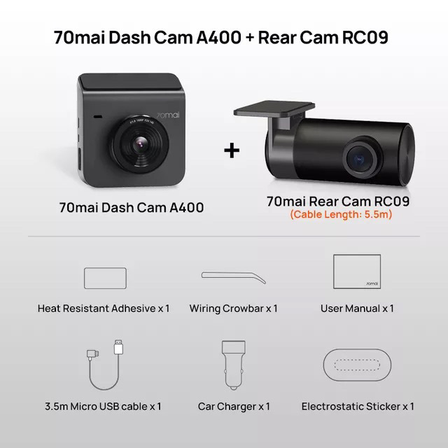 видеорегистратор 70mai dash cam a400. видеокамера заднего вида - 70mai rear camera. 70mai dash cam a400. кабель для парковочного режима видеорегистратор 70mai dash cam a400. Rear cam rc09.