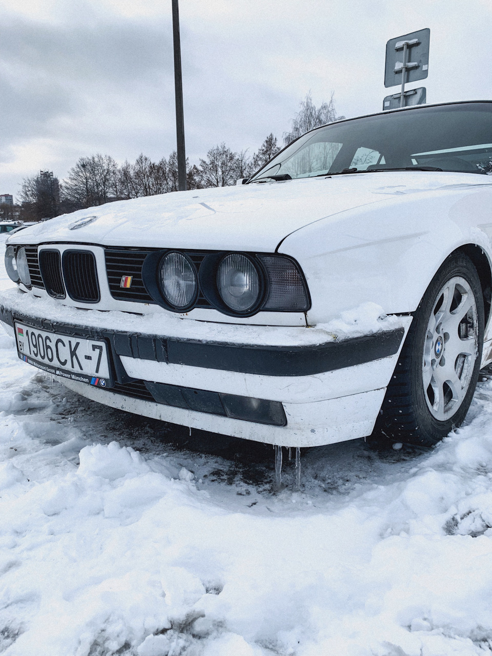 зима+белая машина — BMW 5 series (E34), 2 л, 1993 года | просто так | DRIVE2