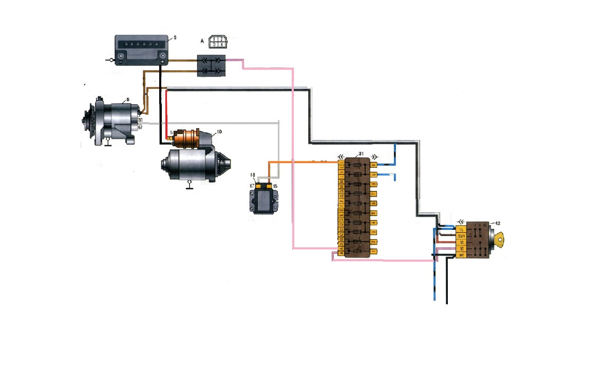 Схема зажигания ваз 2103