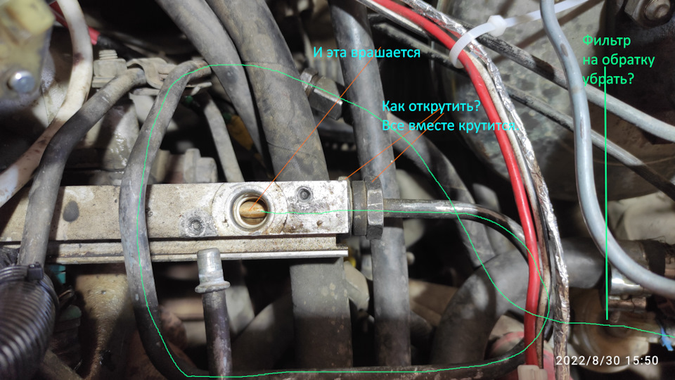 [308]Как снять трубки с топливной рампы? — Lada 2115, 1,5 л, 2000 года ...