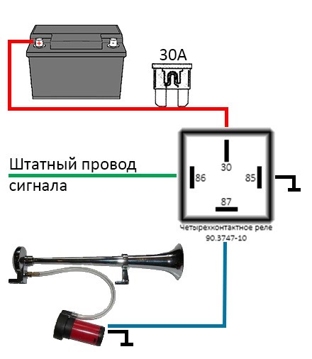 Гудок через реле схема Новый воздушный сигнал - Chevrolet Niva, 1.7 л., 2003 года на DRIVE2